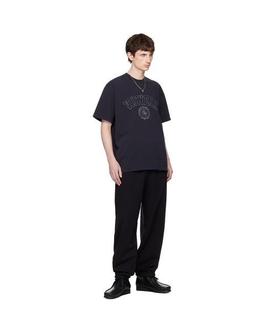 vowels Black Classic Sweatpants for men