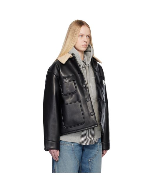 Carhartt Black Shepton Og Michigan Faux-leather Jacket