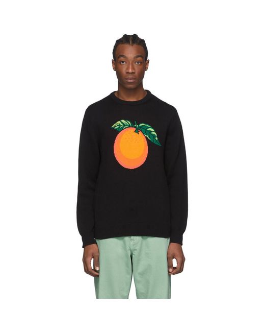 CASABLANCA Black Orange Sweater for men
