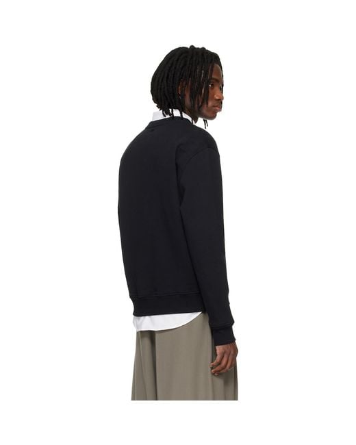 AMI Black Cotton Ami De Coeur Sweatshirt for men