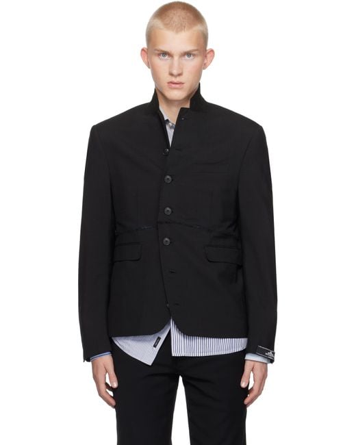 HODAKOVA Black Button Blazer for men