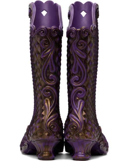 Y. Project Purple & Gold Melissa Edition Court Boots