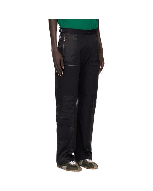 Casablanca Black Nylon Mountain Camo Cargo Pants for men