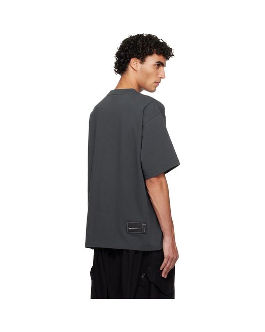 we11done Black Front Logo T-Shirt for men