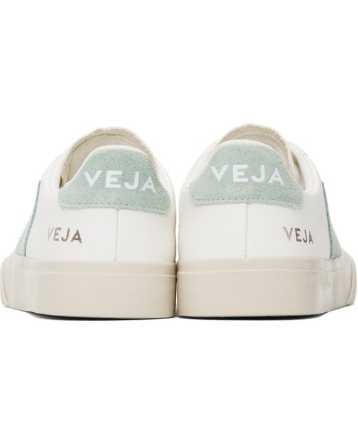 Veja ホワイト＆グリーン Campo レザースニーカー Black