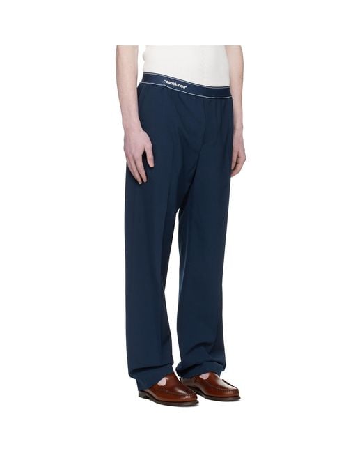 Casablanca Blue Wool Sports Trousers for men