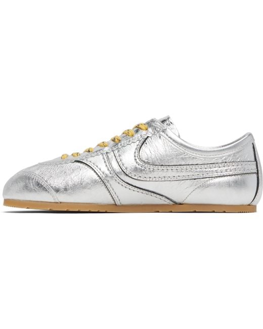 Dries Van Noten シルバー メタリック スニーカー Black
