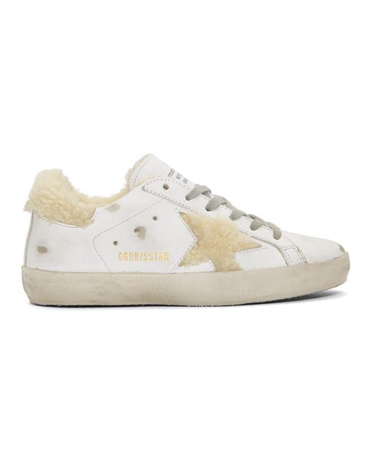 Golden Goose Deluxe Brand White Superstar Shearling Lined Sneakers