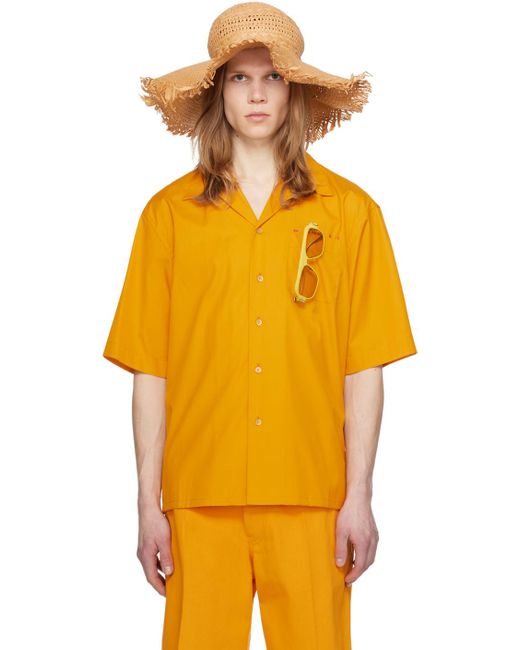 Chemise à logo imprimé Marni pour homme en coloris Orange