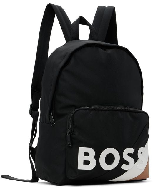 Boss Black Striped Backpack for men