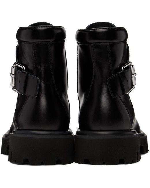 Moschino Black Buckle Boots for men