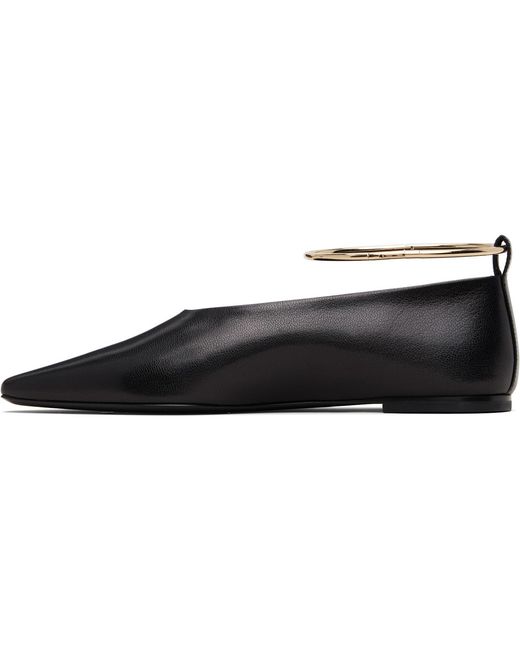 Jil Sander Black Ring Ballerina Flats