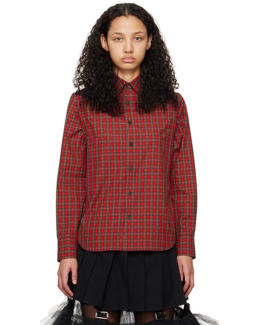 Undercover Red Detachable Sleeves Shirt