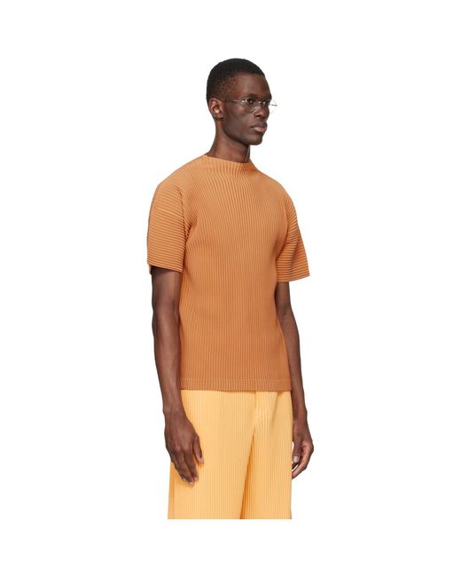 Homme Plissé Issey Miyake Brown Monthly Colors March T-Shirt for men
