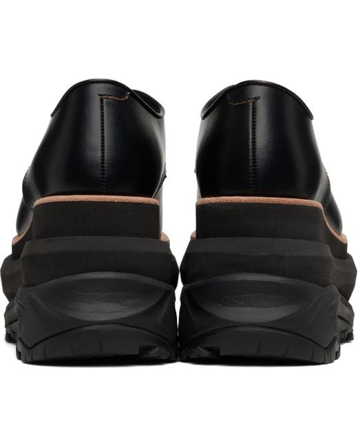 Sacai Black Leather Oxfords for men