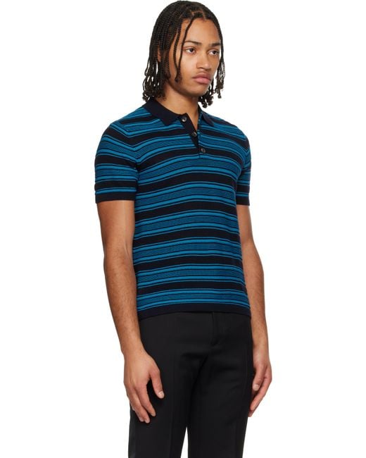 Wales Bonner Blue 'The Dawn Knit' Polo for men