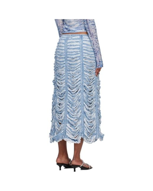 DIESEL Blue De-Ghil-Fsc Denim Midi Skirt