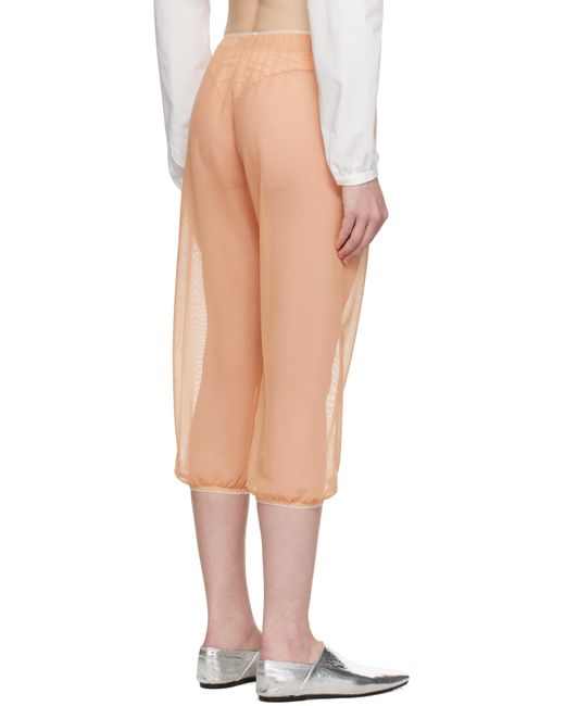Colleen Allen Orange Stretch Tulle Sleep Capri Trousers