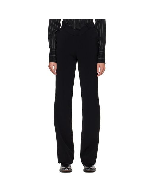 Jean Paul Gaultier Black 'The Curved Tailored' Trousers