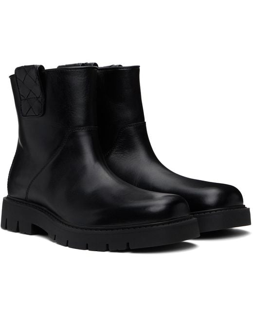 Bottega Veneta Black Haddock Ankle Boots for men