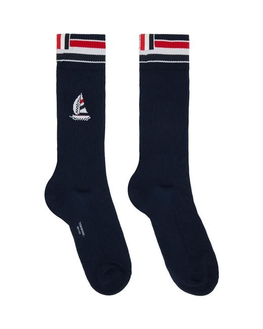 Thom Browne Blue Rwb Funmix Athletic Socks for men