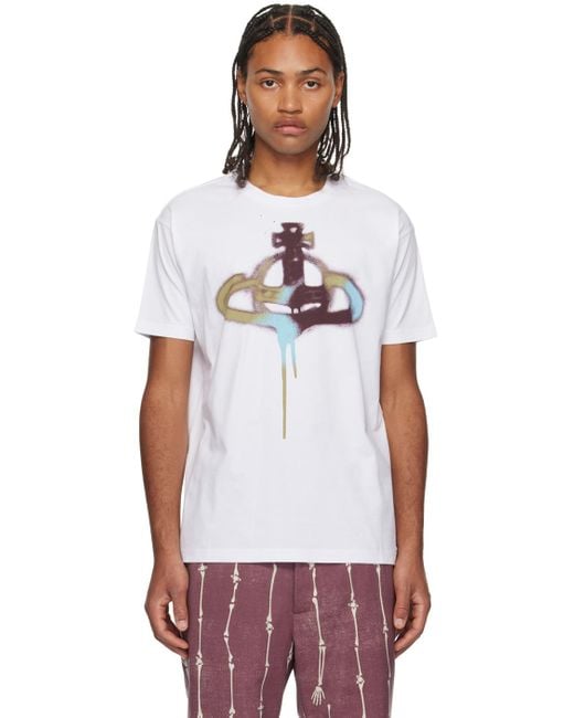 Vivienne Westwood White Spray Orb Classic T-shirt for men