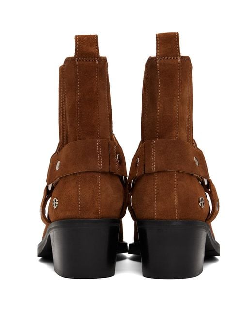 Anine Bing Brown Tan Mid Biker Boots