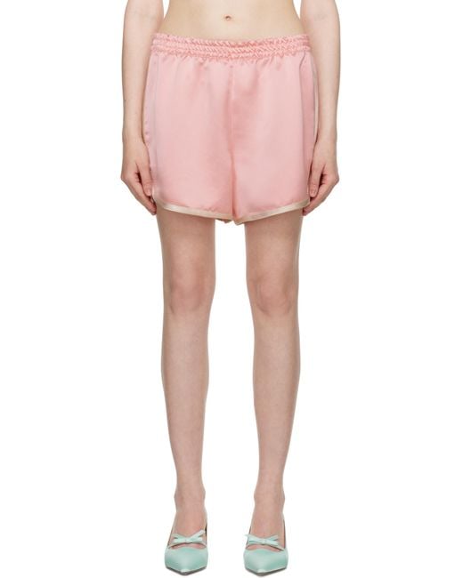 Anna Sui Pink Satin Shorts