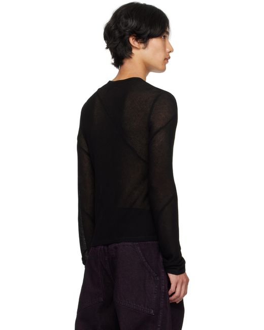 Eckhaus Latta Black Spiral Long Sleeve T-Shirt for men