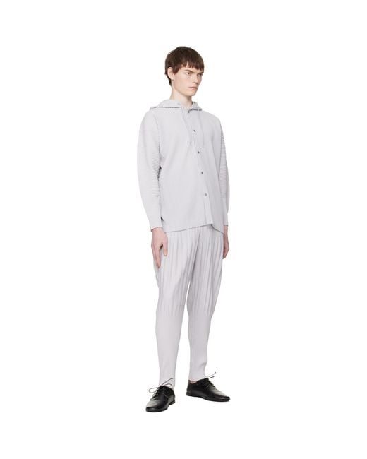 Homme Plissé Issey Miyake White Monthly Colors February Trousers for men