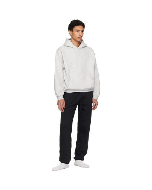 Skims White Fleece Lounge Relaxed Hoodie for men