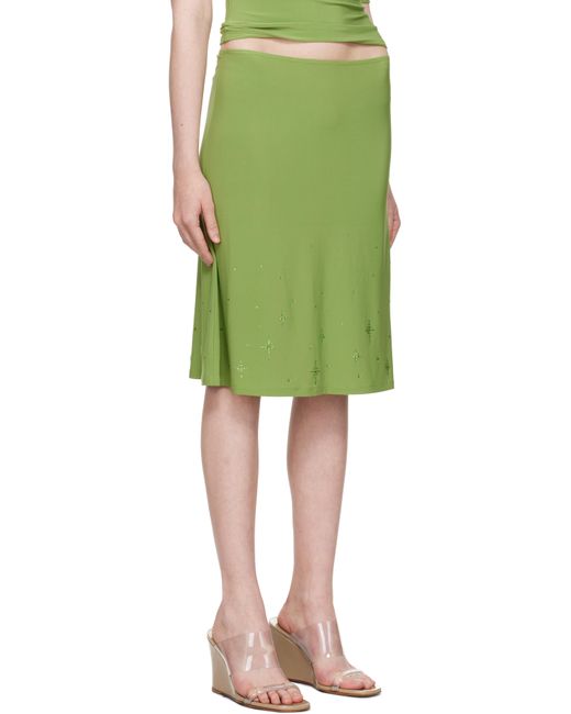 Sandy Liang Green Emolga Midi Skirt