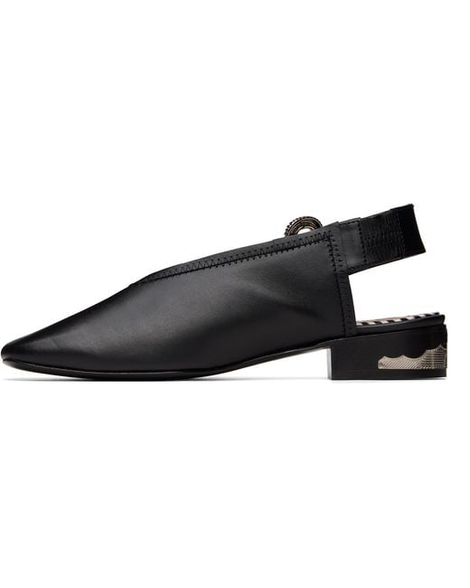 Toga Black Ssense Exclusive Leather Ballerina Flats