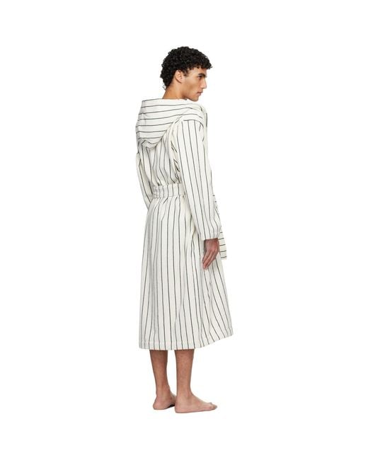 Tekla Black Terry Hooded Bathrobe for men