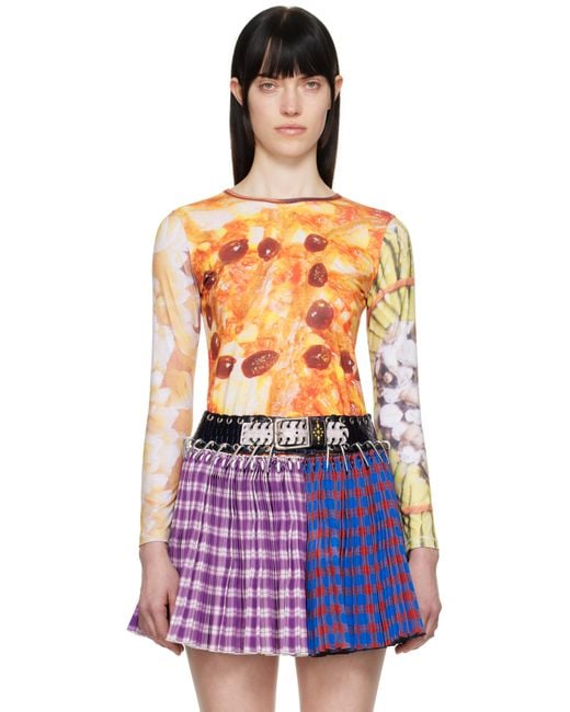 T-Shirt Ajusté 'Dinner's Served' Multicolore En Jersey Chopova Lowena