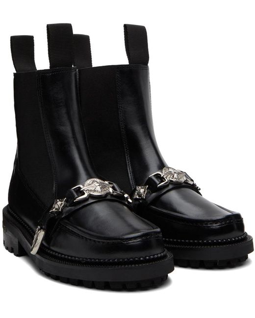 Toga Black Embellished Chelsea Boots