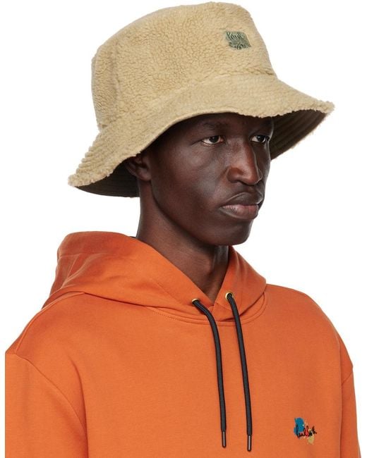 Paul Smith Brown Khaki Reversible Bucket Hat for men