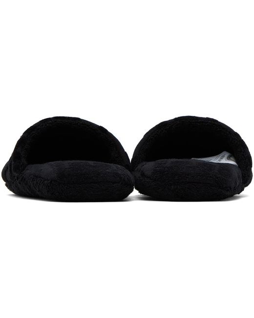 Pantoufles noires en tissu éponge à motif à logo Versace pour homme en coloris Black