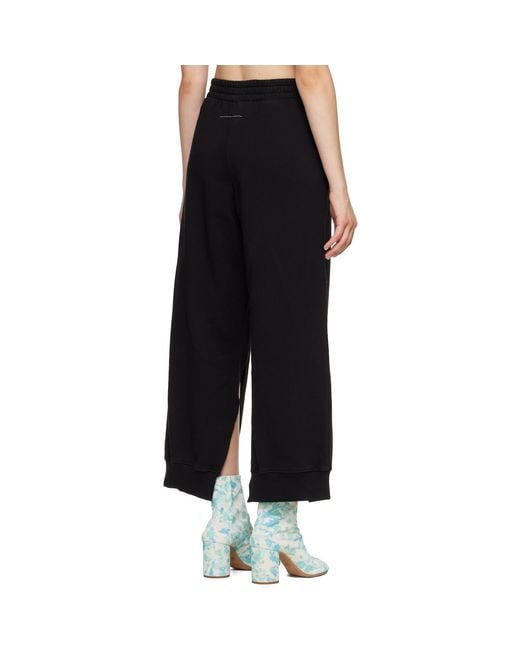 MM6 by Maison Margiela Black Split Hem Lounge Pants