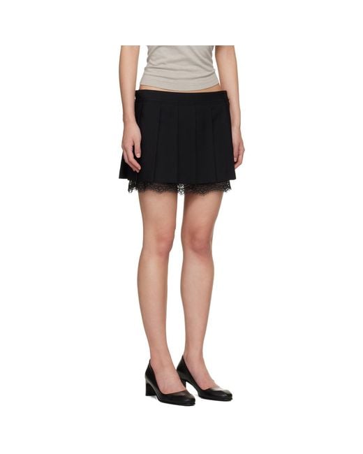 Acne Black Pleated Miniskirt