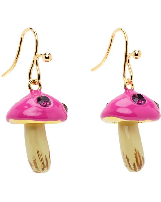 Marni Ssense Exclusive Pink Mushroom Earrings for men