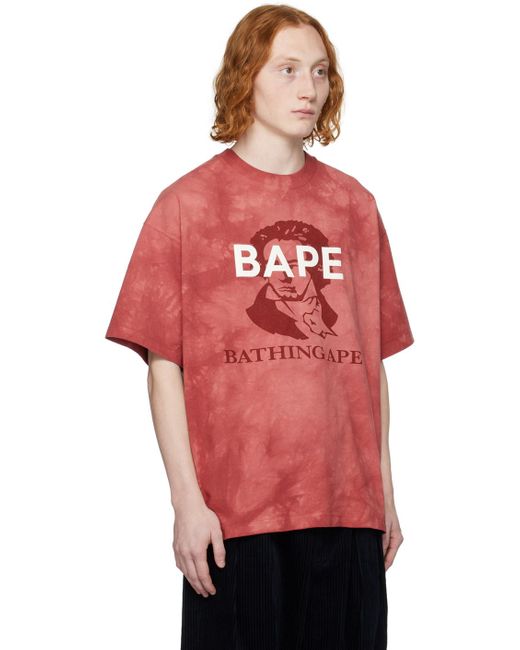 A Bathing Ape Red Tie-dye T-shirt for men
