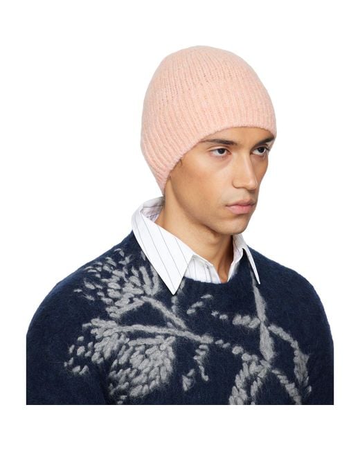 Dries Van Noten Blue Alpaca Blend Beanie for men