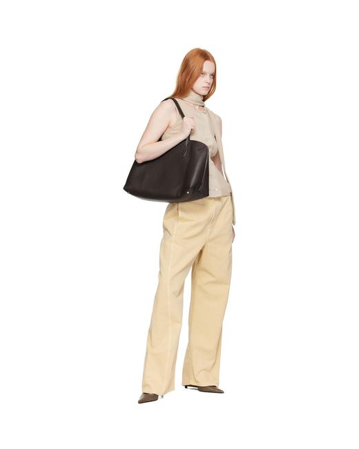 Totême Black Grained-Leather Day Tote