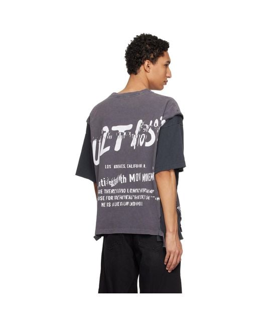 RIVINGTON roi Rebis Black Moda Apocrypha Quad T-Shirt for men