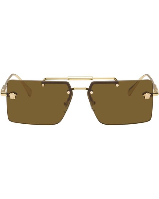 Versace Brown Medusa Sunglasses for men
