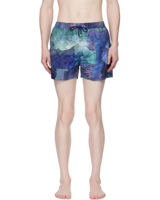 Paul Smith Blue Narcissus Swim Shorts for men