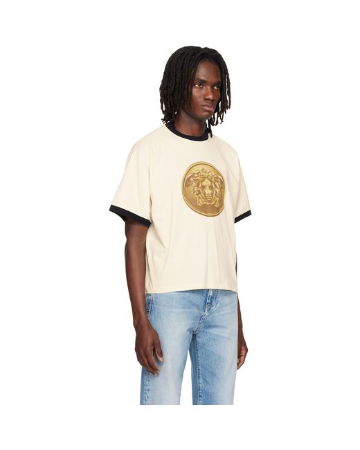 Versace White Printed Cotton-Jersey Regular T-Shirt for men