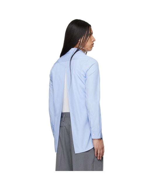 Jil Sander Blue Open Back Shirt for men