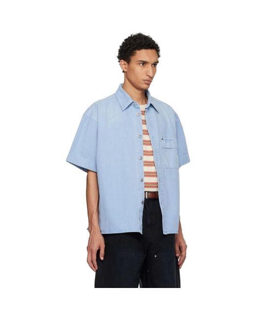 Wooyoungmi White Faded Denim Shirt for men